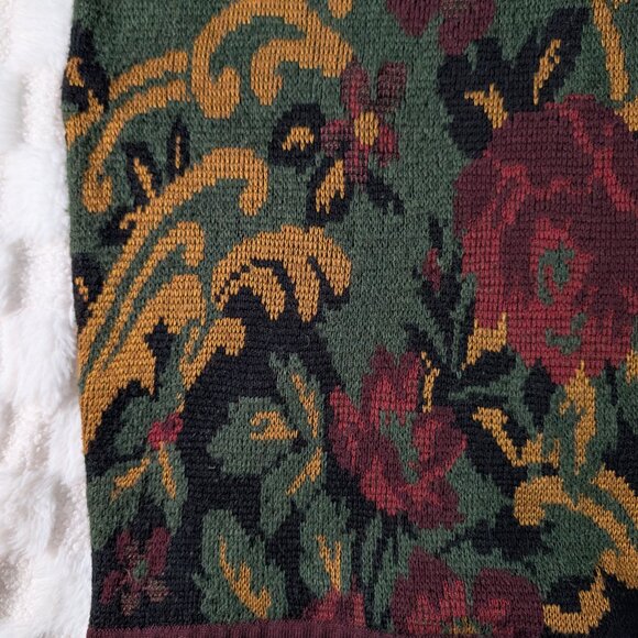 VINTAGE Art deco floral knit sweater - Picture 4 of 10